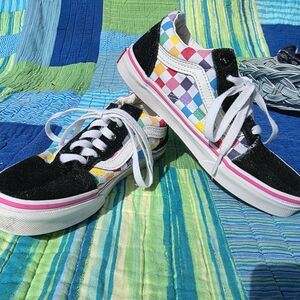 Vans Kids Sneakers - Black and Multicolor Checkered